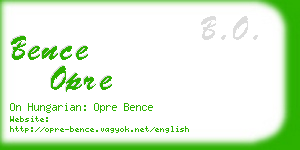 bence opre business card